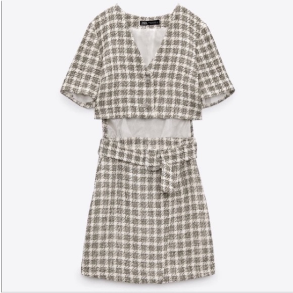 Zara Dresses & Skirts - M. Zara Cut Out Plaid Dress